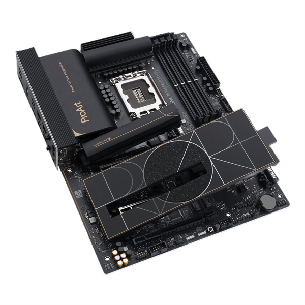 Фото ASUS PROART Z890-CREATOR WIFI, LGA1851, Z890, 4*DDR5, 4*SATA, 5*M.2, 6*USB 3.2, 1*USB 2.0, Type-C, 3*PCIx16, DP+HDMI, ATX; 90MB1JD0-M0EAY0