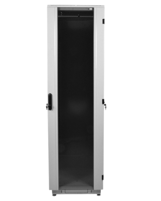 ЦМО Шкаф телекоммуникационный напольный 48U (800  800) дверь стекло, чёрный