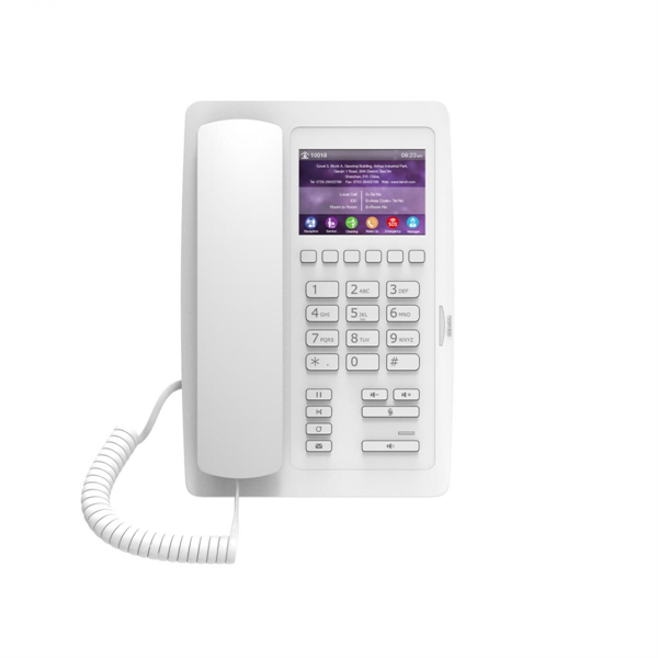 Фото Fanvil H5, 2 SIP-акк., 3.5", 480x320 Цвет. экран, POE, БП в комп., 2x100 Mbps, Белый, 6 прог. клав.