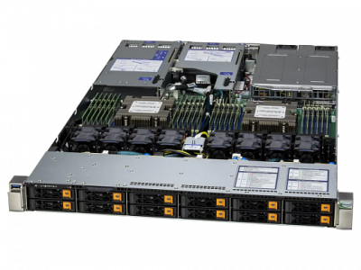 Supermicro Hyper A+ Server 1U 1125HS-TNR 2xGenoa 9224/4x32Gb/1xPM9A3 960GB NVMe(8SFF)/2-port 10GBase-T/2x1200W(1st config)