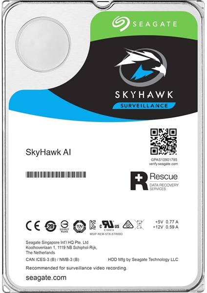 Seagate SkyHawk AI HDD 3.5" SATA 10Tb, 7200 rpm, 256Mb buffer, 512e, ST10000VE001, 1 year