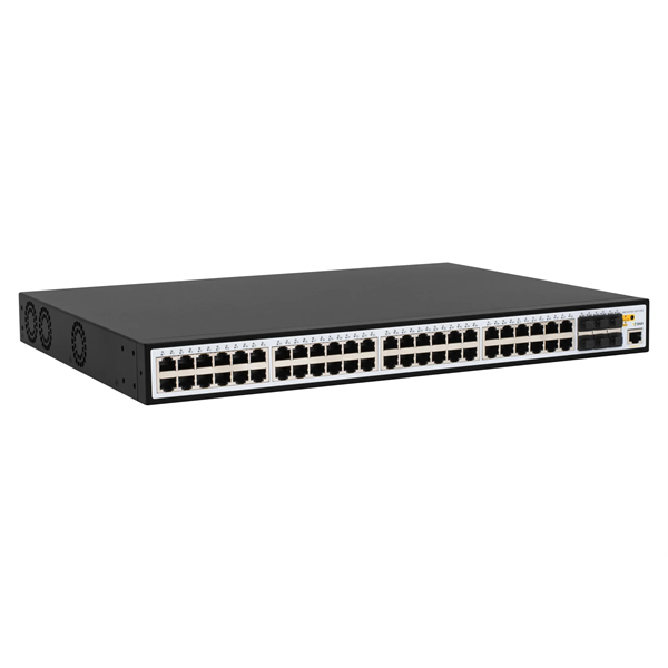 Фото SNR Управляемый PoE коммутатор уровня 2+, 48 портов 10/100/1000Base-T, 6 портов 1/10G SFP+, PoE 450Вт