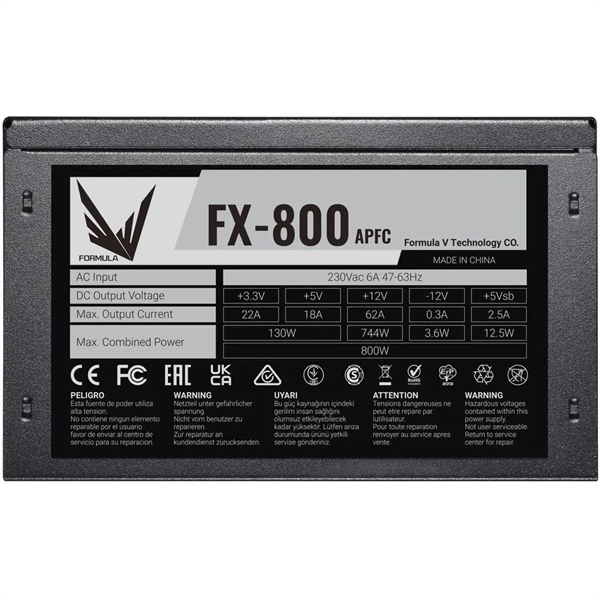 Фото Formula V Line FX-800, 800W, APFC, 80+, 12cm Fan