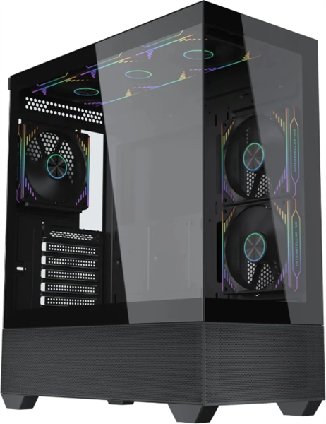 Accord ACC-EL1B TG black w/o PSU ATX 2xUSB2.0 1xUSB3.1 audio bott PSU
