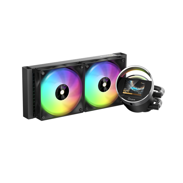 Ocypus Sigma L24 BK ARGB, 240mm, LCD Pump 2.4", 2x120mm ARGB fans, LGA115X/1200/1700/18XX, AM4/AM5