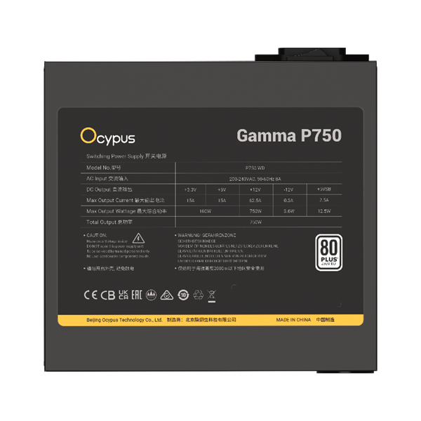 Фото Ocypus Gamma P750, 750W, APFC, 80+, 120mm Fan (P750-W)
