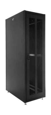 ЦМО Шкаф телекоммуникационный напольный ЭКОНОМ 48U (800х1000) дверь перфорированная 2 шт., цвет черный