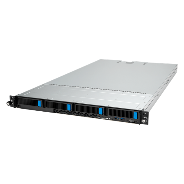 Фото ASUS RS501A-E12-RS4: 1U, 1x AMD EPYC 9004/9005 SP5 (TDP 360–400W), 24x DDR5 RDIMM (up to 3TB), 4x 2.5/3.5 SATA/U.2, 2x M.2 , 3x PCIe 5.0 + OCP 3.0, 2x 1GbE, 2x 1600W PSU