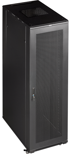 Шкаф 19 Business, 42U 800x1200, черный, передняя дверь стекло, задняя дверь распашная металл