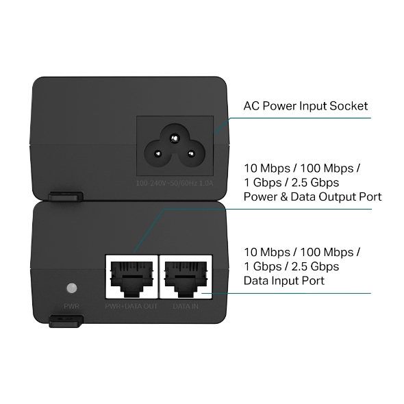 Фото TP-Link POE260S, Omada 2.5G PoE+ Injector Adapter