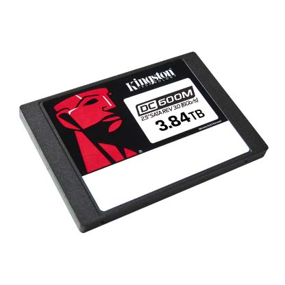 Фото Kingston Enterprise SSD 3,84TB DC600M 2.5" SATA 3 R560/W530MB/s 3D TLC MTBF 2M 94 000/59 000 IOPS 7008TBW 1 Year Warrаnty