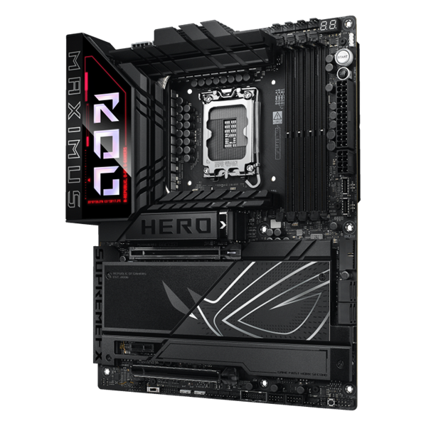 Фото ASUS ROG MAXIMUS Z890 HERO, LGA1851, Z890, 4*DDR5, 4*SATA, 6*M.2, 8*USB 3.2, Type-C, 2*PCIx16, 1*PCIx1, 2*Thunderbolt™ 4, HDM, ATX; 90MB1ID0-M0EAY0