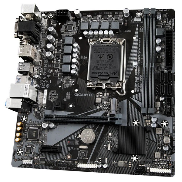 Фото GIGABYTE H610M S2H V3 DDR4, LGA1700, H610, 2*DDR4, 4*SATA, 1*M.2, 2*USB 3.2, 4*USB 2.0, 1*PCIx16, 1*PCIx1, D-Sub+HDMI+2*DP, mATX