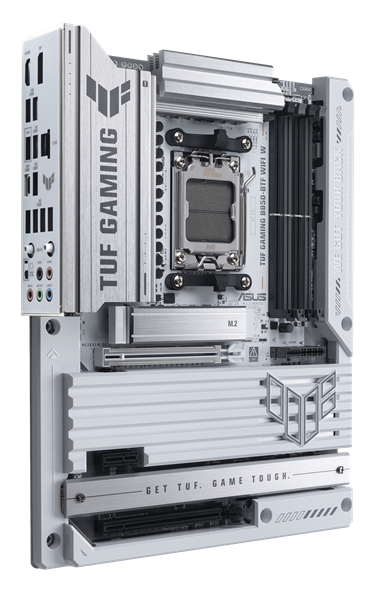 Фото ASUS TUF GAMING B850-BTF WIFI W, AM5, B850, 4*DDR5, 4*SATA, 3*M.2, 7*USB 3.2, 2*USB 2.0, Type-C, 3*PCIx16, 1*PCIx1, DP+HDMI, ATX; 90MB1KW0-M0EAY0
