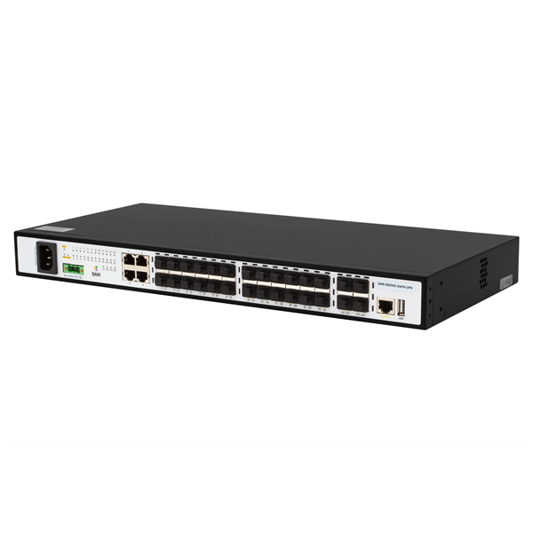 Фото SNR Управляемый коммутатор уровня 2+, 20 портов 100/1000Base-X SFP, 4 порта Combo 10/100/1000Base-T|100/1000Base-X SFP, 4 порта 1/10G SFP+, встроенный БП ~220V AC, разъем для АКБ 12V с возможностью за