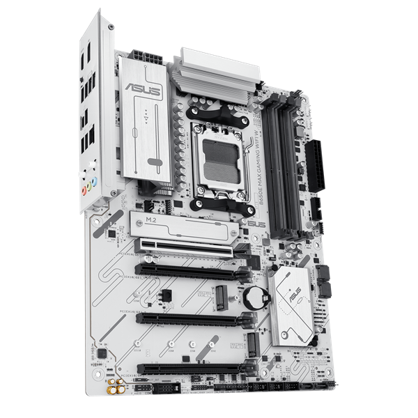 Фото ASUS B650E MAX GAMING WIFI W, AM5, B650, 4*DDR5, 4*SATA, 3*M.2, 5*USB 3.2, 2*USB 2.0, Type-C, 5*PCIx16, DP+HDMI, ATX