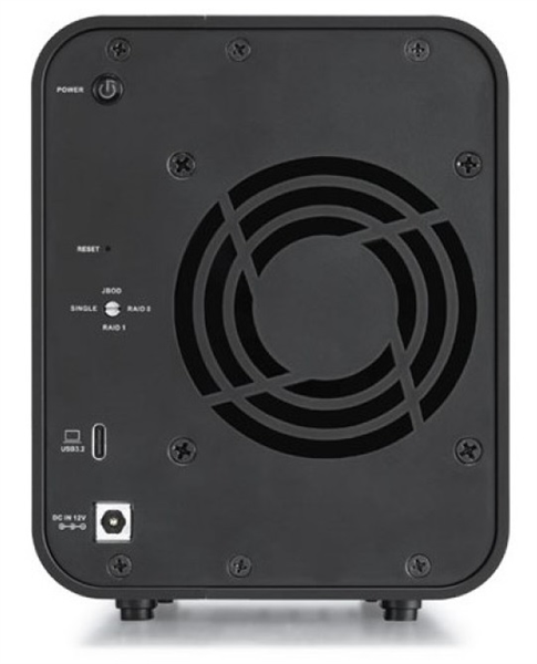Фото TerraMaster D2-320 DAS tower/JBOD,RAID0,1/up to 2 SATA(3,5' or 2,5')/1xUSB3.1 Type-C gen2/1xPS/1YW