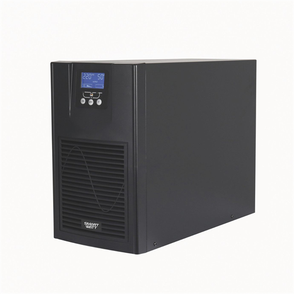 SMARTWATT ИБП онлайн, чистый синус, мощность 3000/2700 ВА/Вт, напольный, LCD дисплей, порт USB, RJ11/45, EPO, SNMP слот, IEC13 - 4 шт., встроенные АКБ 6*7 Ач (3703020740005)