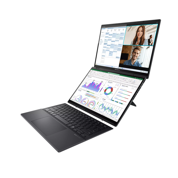 Фото ASUS Zenbook Duo UX8406CA-QL345X Intel Core Ultra 7 255H/32GB 1TB/Intel Arc Graphics/14"FHD(1920 x 1200)OLED 16:10/WiFi 7+BT 5.4/WIN11 PRO/1.65 kg/Inkwell Gray/Stylus+Sleeve