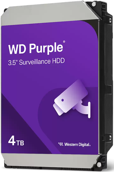 Western Digital Purple HDD 3.5" SATA 4Tb, IntelliPower, 128MB buffer (DV&NVR), WD44PURZ, 1 year