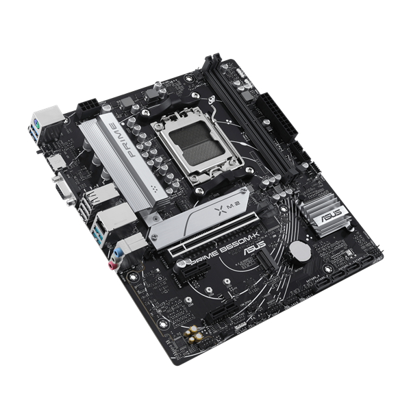 Фото ASUS PRIME B650M-K, AM5, B650, 2*DDR5, 4*SATA, 2*M.2, 4*USB 3.2, 4*USB 2.0, 2*PCIx16, 2*PCIx1, VGA+HDMI, mATX; 90MB1F60-M0EAY0