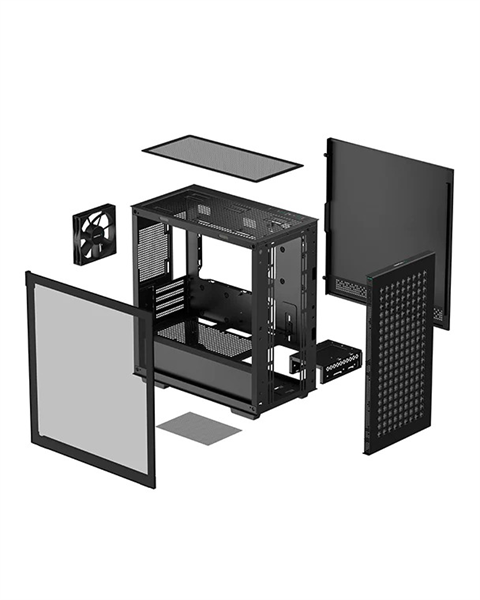 Фото Deepcool CH370 без БП, боковое окно (закаленное стекло), черный, mATX (R-CH370-BKNAM1-G-1)