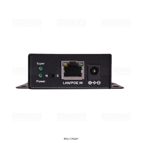 Фото OSNOVO E-PoE/1A PoE удлинитель 10M/100M Fast Ethernet на 400м (до 30W). Увеличение расстояния передачи данных + питание на 100м (В режиме "S" - до 400м). Совместим с оборудованием PoE IEEE 802.3af/at.
