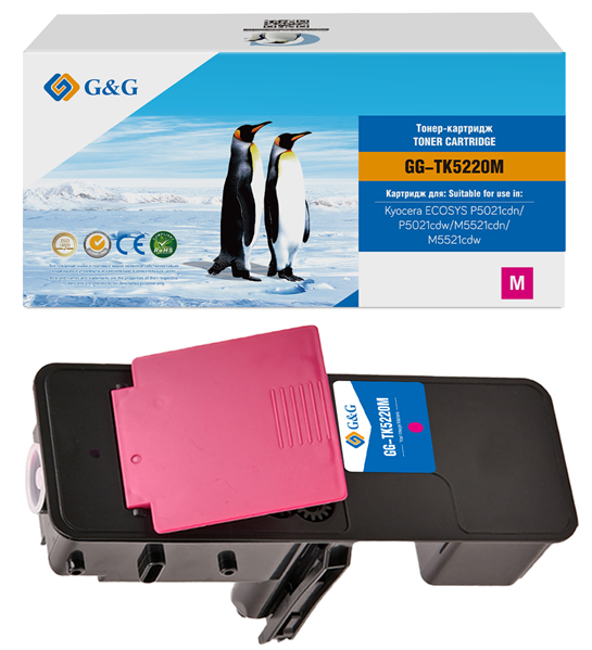 Тонер-картридж G&G GG-TK5220M пурпурный (1200стр.) для Kyocera ECOSYS P5021cdn/P5021cdw/M5521cdn/M5521cdw