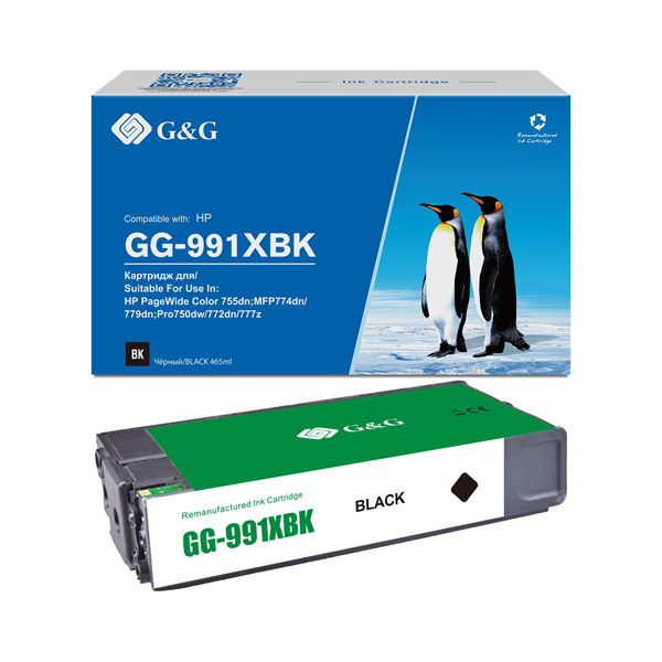 Cartridge G&G 991X для HP PageWide Managed 20 000 стр. черный аналог X4D19AC, M0K29XC, M0K02AE гарантия 36 мес.