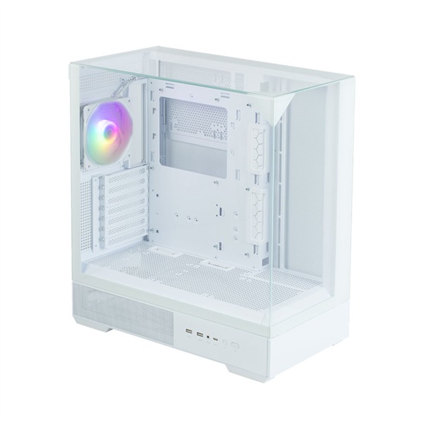 Фото ZALMAN P40 Prism, ATX, WHITE, WINDOW, 2x3.5", 3x2.5", 1xUSB TYPE-C, 2xUSB3.0, REAR 1x120mm ARGB