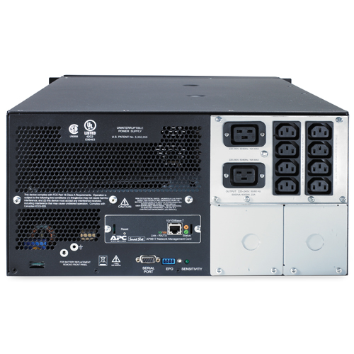 Фото APC Smart-UPS 5000VA/4000W, 230V, Rackmount/Tower, 5U height, Line-interactive, Hot Sw. User Repl. Batt., SmartSlot, PowerChute, 1 year warranty