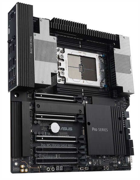 Фото ASUS PRO WS TRX50-SAGE WIFI, AMD TRX50, 4*DDR5, 4*SATA, 3*M.2, 6*USB 3.2, 2*USB 2.0,Type-C, 5*PCIx16, CEB; 90MB1FZ0-M0EAY0