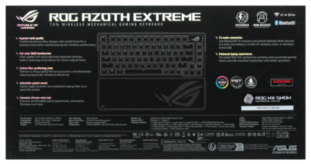 Фото ASUS M702 ROG AZOTH EXTREME, 2.4GHz RF, Bluetooth 5.1, 75%, PBT, RGB Lighting, Black