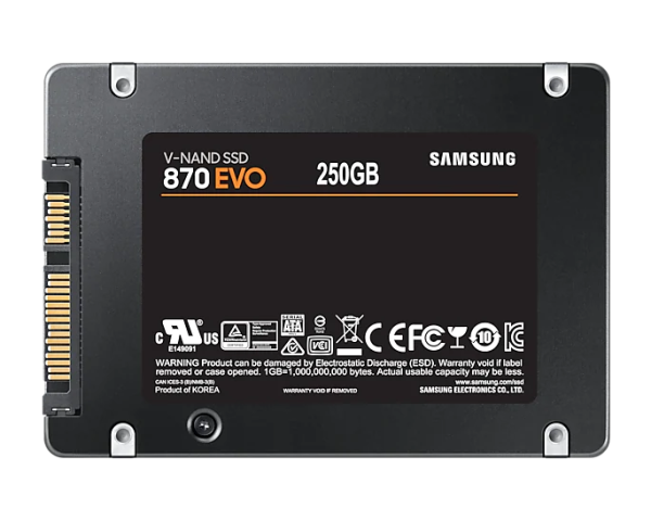 Фото SSD 2.5" 250Gb Samsung SATA III 870 EVO (R560/W530MB/s) (MZ-77E250B/EU analog MZ-76E250BW, MZ-77E250BW) 1year