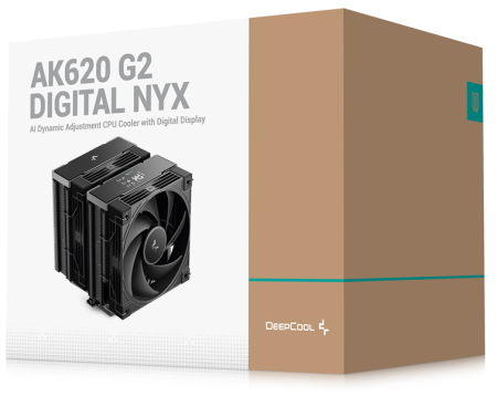Фото DEEPCOOL AK620 G2 DIGITAL NYX LGA1851/1700/1200/115X/AM5/AM4 (8шт/кор, TDP 260W, PWM, DUAL Fan 120mm, 6 тепл. трубок, Copper Base, черный) RET (R-AK620G2-BKNNMN-GJD-1)