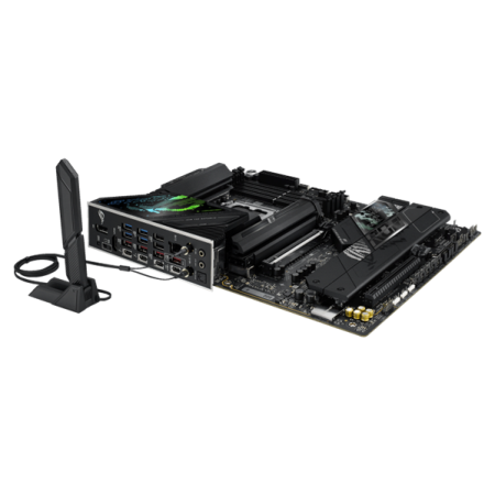 Фото ASUS ROG STRIX Z890-F GAMING WIFI, LGA1851, Z890, 4*DDR5, 4*SATA, 5*M.2, 8*USB 3.2, 2*Type-C, 2*PCIx16, 2*Thunderbolt™ 4, HDMI+DP, ATX; 90MB1I40-M0EAY0