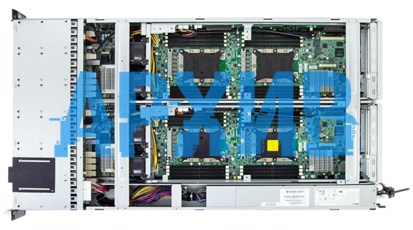 Фото AIC Storage Server 2-NODE 2U XP1-A201PVXX noCPU(2)2nd Gen Xeon Scalable/TDP 165W/ no DIMM(16) per node/ 24x2,5''+ 2x2,5''(per node)/ 2x10GB SFP+/ 2x1GbE/ 3 x8 slots(FHHL)/2x1300W