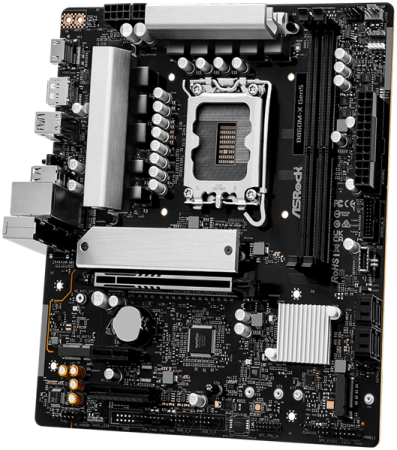 Фото ASROCK B860M-X Gen5, LGA1851, B860, 2*DDR5, 4*SATA, 2*M.2, 3*USB 3.2, 2*USB 2.0, Type-C, 2*PCIx16, 1*M.2 (Key E), HDMI+DP, mATX