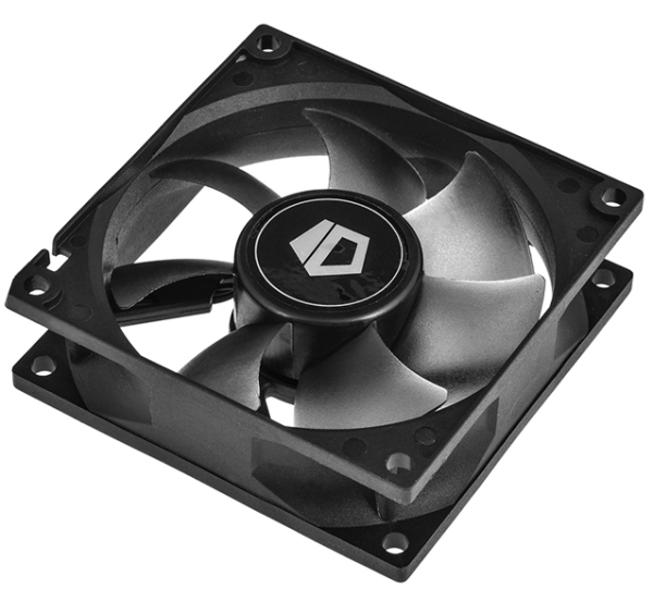 Фото ID-COOLING NO-8025-SD 80x80x25мм (136шт./кор, 3pin, черный, 2000об/мин) BOX
