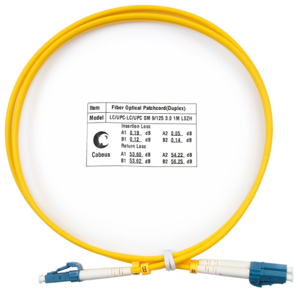 Патч-корд ВО Cabeus FOP(d)-9-LC-LC-1m Шнур оптический duplex LC-LC 9/125 sm 1м LSZH