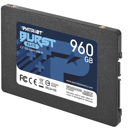Фото Patriot SSD BURST ELITE 960GB SATA3 2.5" R450/W320 TBW 400TB 3D NAND