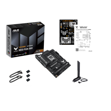 Фото ASUS TUF GAMING B850-PLUS WIFI, AM5, B850, 4*DDR5, 4*SATA, 3*M.2, 7*USB 3.2, 2*USB 2.0, Type-C, 3*PCIx16, 2*PCIx1, DP+HDMI, ATX; 90MB1J30-M0EAY0
