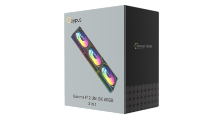Фото Ocypus Gamma F12 UNI BK ARGB 3 IN 1, 3x120x120x25mm, 4-PIN PWM, 800-1800 RPM, 31 DBA MAX, HYDRO BEARING