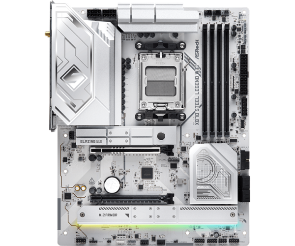 Фото ASROCK X870 STEEL LEGEND WIFI, AM5, X870, 4*DDR5, 4*SATA, 3*M.2, 4*USB 2.0, 5*USB 3.2, 2*Type-C, 2*PCIx16, 1*M.2 (Key E), HDMI, ATX