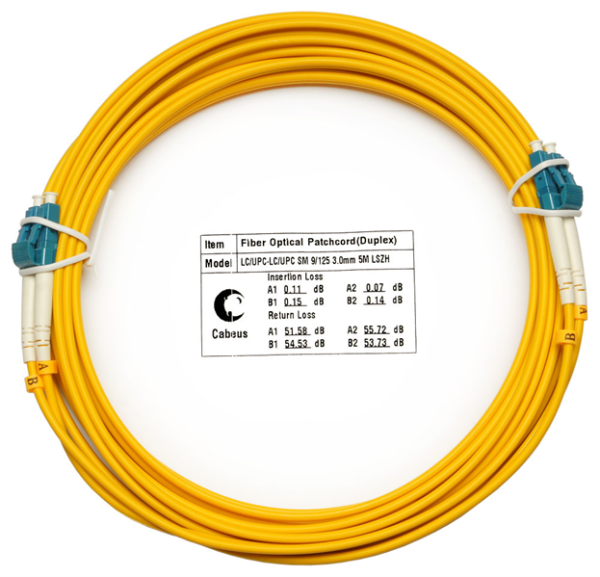 Патч-корд оптический Cabeus FOP(d)-9-LC-LC-5m Шнур оптический duplex LC-LC 9/125 sm 5м LSZH