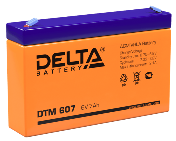 Delta Аккумуляторная батарея для ИБП DTM 607 (6V / 7Ah) (4614010050017)