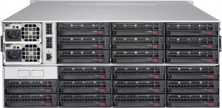 Фото Дисковая полка Supermicro Storage JBOD Chassis 4U 847E1C-R1K23JBOD Up to 44 x 3.5" (24 front + 20 rear)/Expander Backplanes(4xminiSASHD SFF-8644)