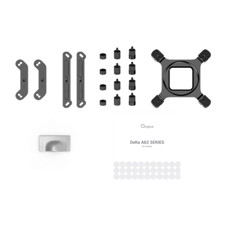 Фото Ocypus Delta A62 BK ARGB, 2x120mm ARGB FAN, Top Panel, 6 HEAT PIPES, 4-PIN PWM, 500-2000 RPM, 29DBA, HYDRO BEARING, LGA115X/1200/1700/18XX, AM4/AM5