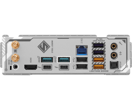 Фото ASROCK Z890 STEEL LEGEND WIFI, LGA1851, Z890, 4*DDR5, 4*SATA, 4*M.2, 6*USB 3.2, 2*USB 2.0, 2*Type-C, 2*PCIx16, 1*PCIx4, 1*M.2 (Key E), HDMI, ATX