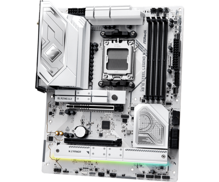 Фото ASROCK X870 STEEL LEGEND WIFI, AM5, X870, 4*DDR5, 4*SATA, 3*M.2, 4*USB 2.0, 5*USB 3.2, 2*Type-C, 2*PCIx16, 1*M.2 (Key E), HDMI, ATX